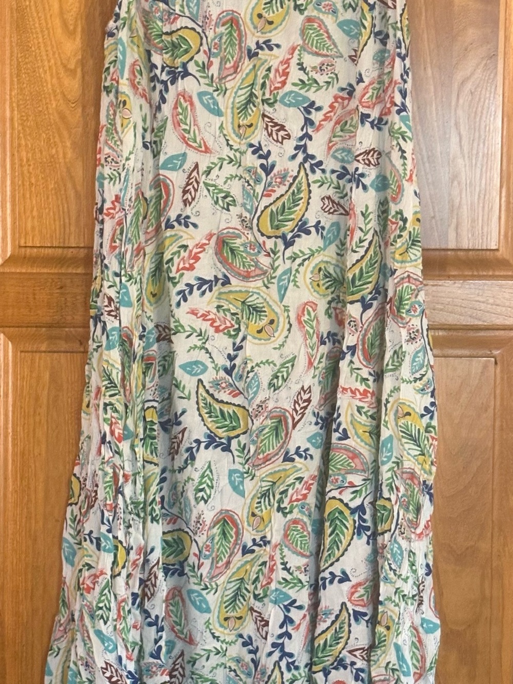 Woman Within White Midi Dress with Multicolor Leaf Print 22/24